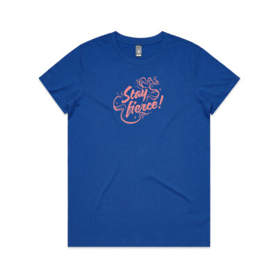 'Stay Fierce' Maple Tee – Bright Royal / Peach Thumbnail