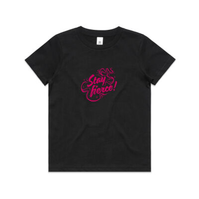 'Stay Fierce' Youth Tee – Black / Hot Pink Thumbnail