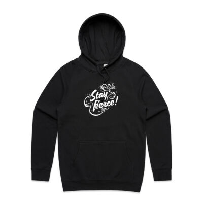 'Stay Fierce' Adult Hoodie – Black / White Thumbnail
