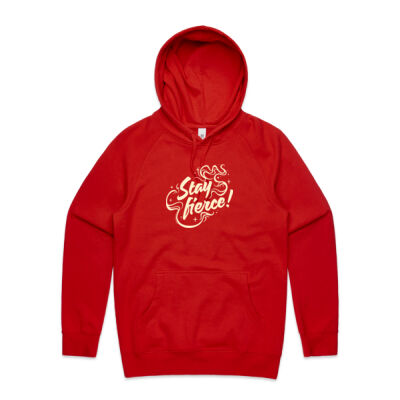 'Stay Fierce' Adult Hoodie – Red / Cream Thumbnail