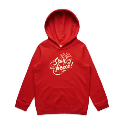 'Stay Fierce' Youth Hoodies – Red / Cream Thumbnail
